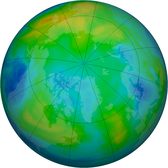 Arctic ozone map for 10 November 1986